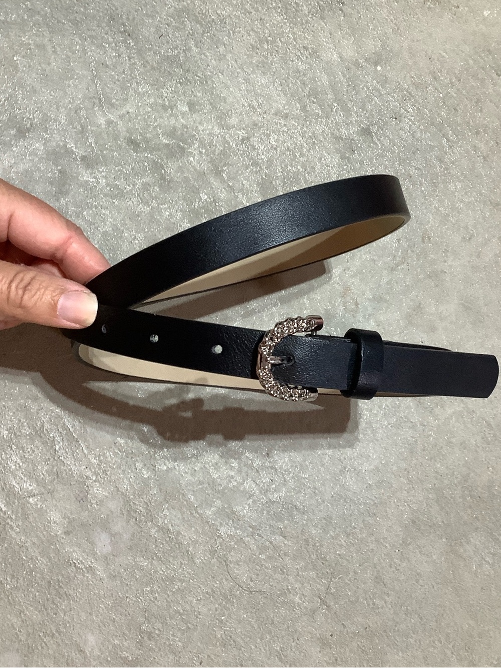 Betsey Johnson black leather belt